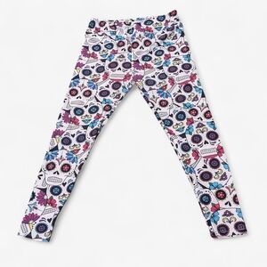 Lularoe TC Halloween Día de los Muertos White Sugar Skull Leggings